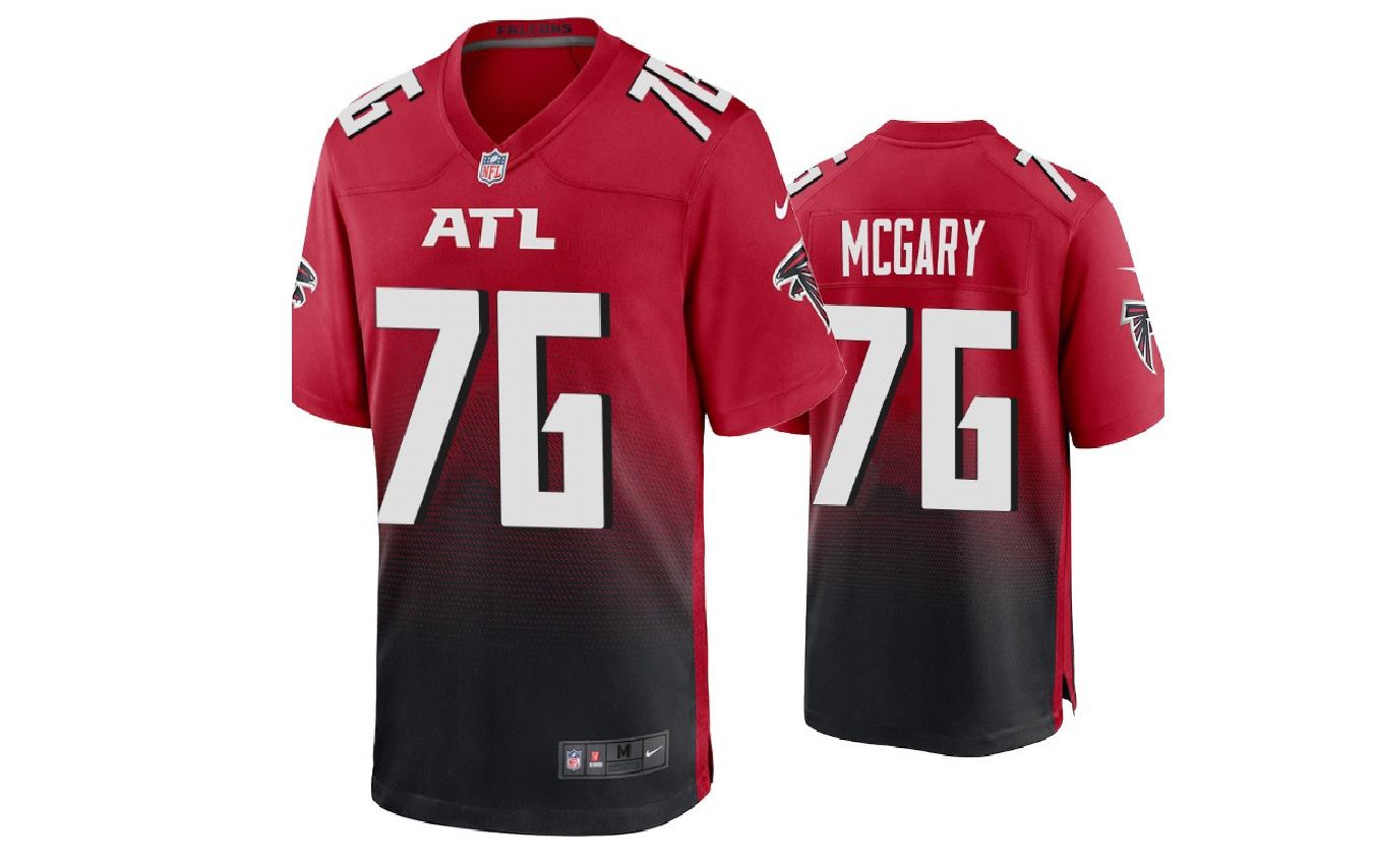 Men Atlanta Falcons #76 Kaleb McGary Nike Red Game NFL Jersey